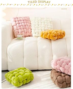 Amazon.co.jp: 全18色 チャンキーニット クッション 厚さ12cm 編み物